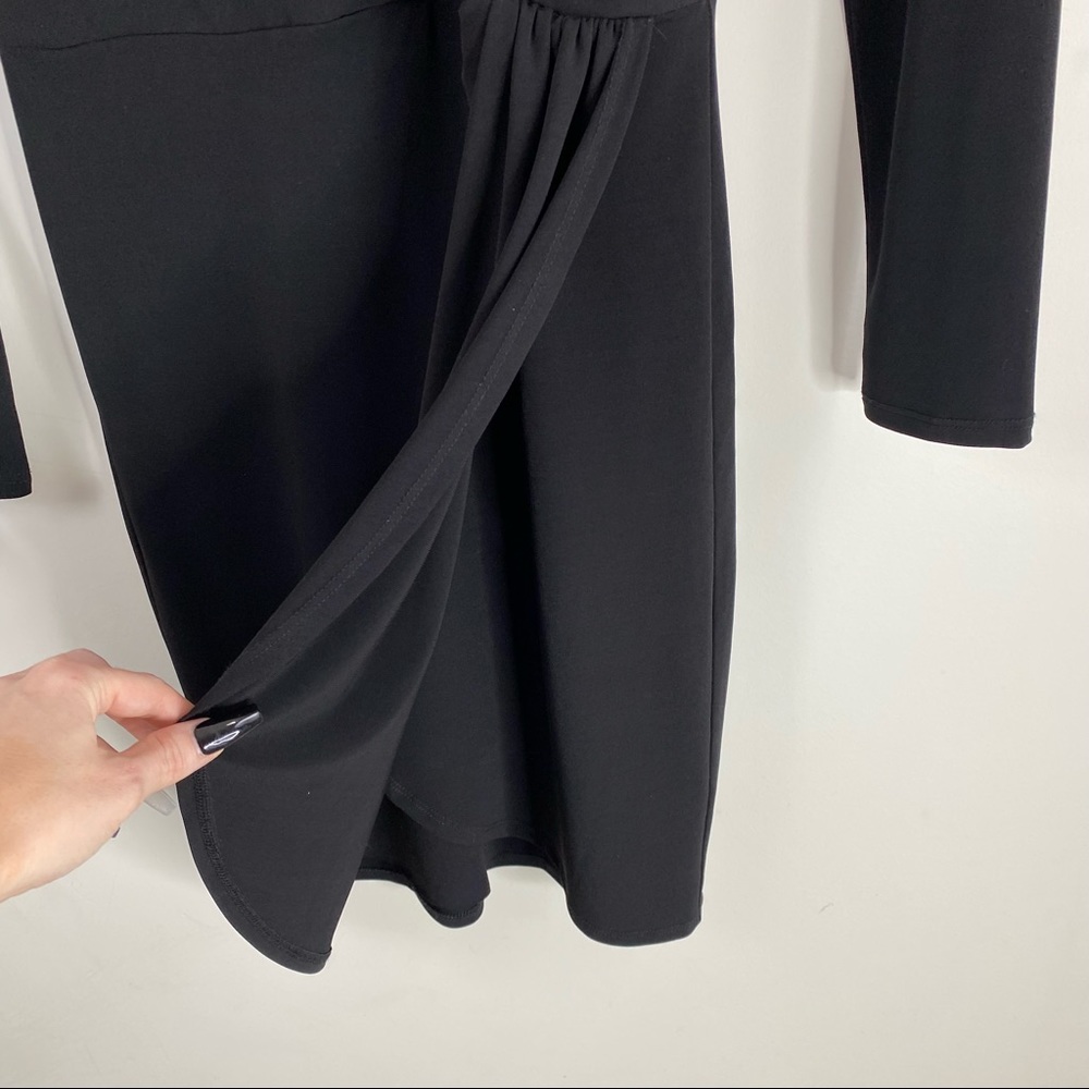 Velvet by Graham and Spencer X Anthropologie Caterina Black Faux Wrap Dress XS - Picture 7 of 12